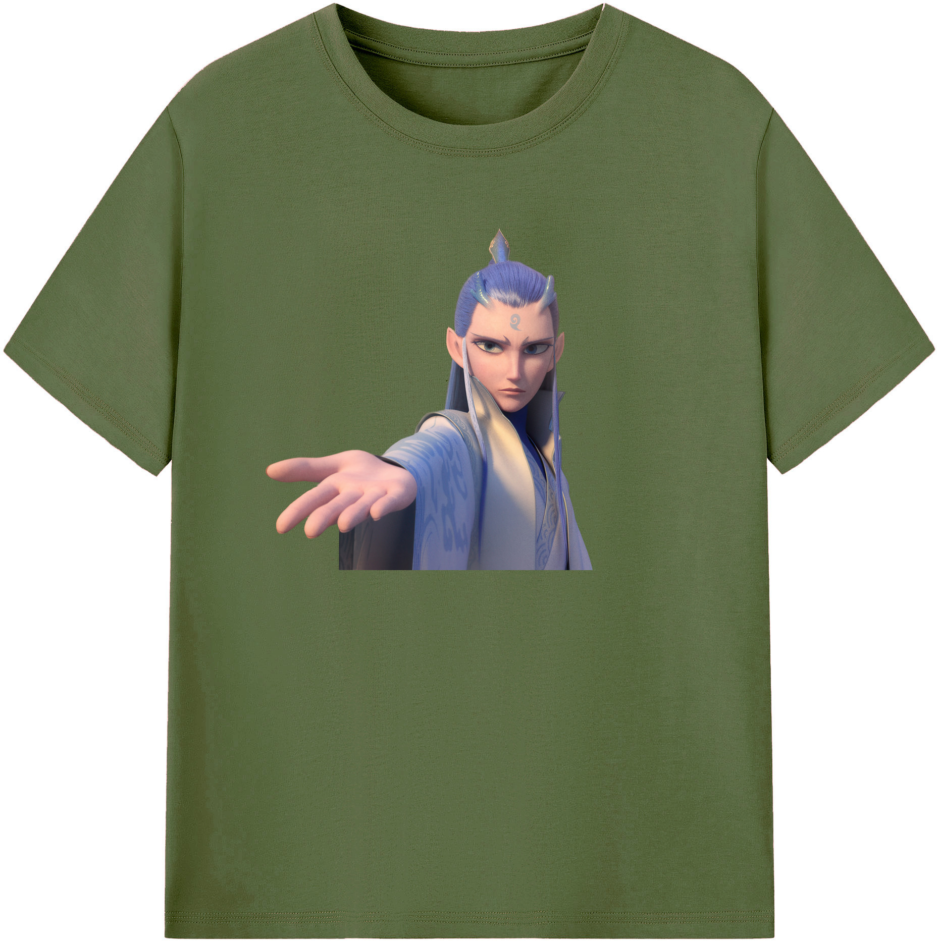 （画像用） Ne Zha 2 ナタ 魔童の大暴れ 綿100％半袖Tシャツ（フロントプリント）